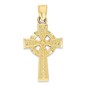 Solid 14k Gold Celtic Cross Pendant - Religious Jewelry Gifts for Women